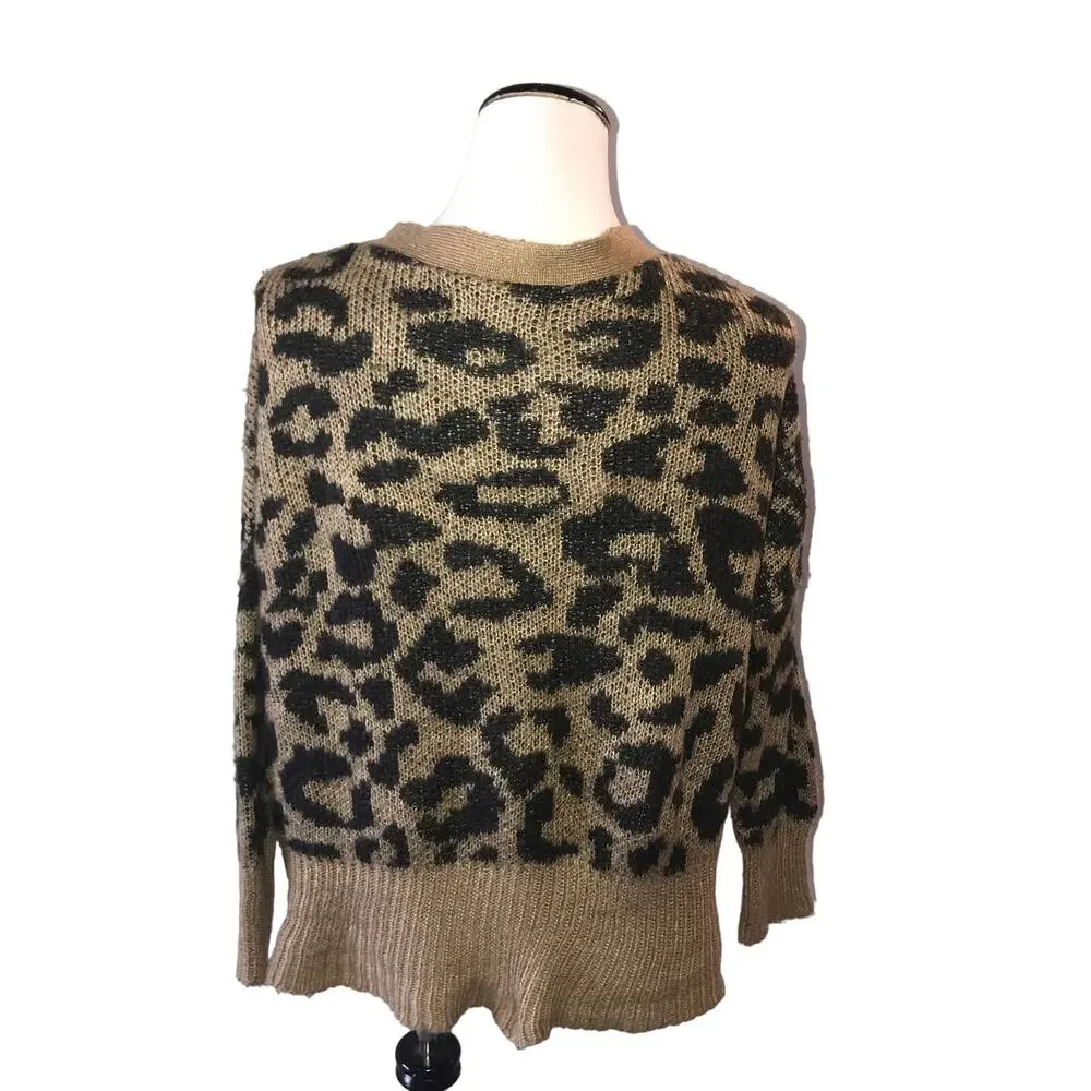 Wildfox Roar Leopard Tilly Cardigan Button Up Sweater